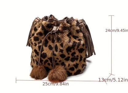 Fur Bag with Leopard Print