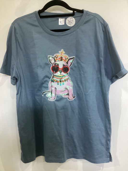 Royal Dog Light Blue Cotton T-Shirt (size 14)