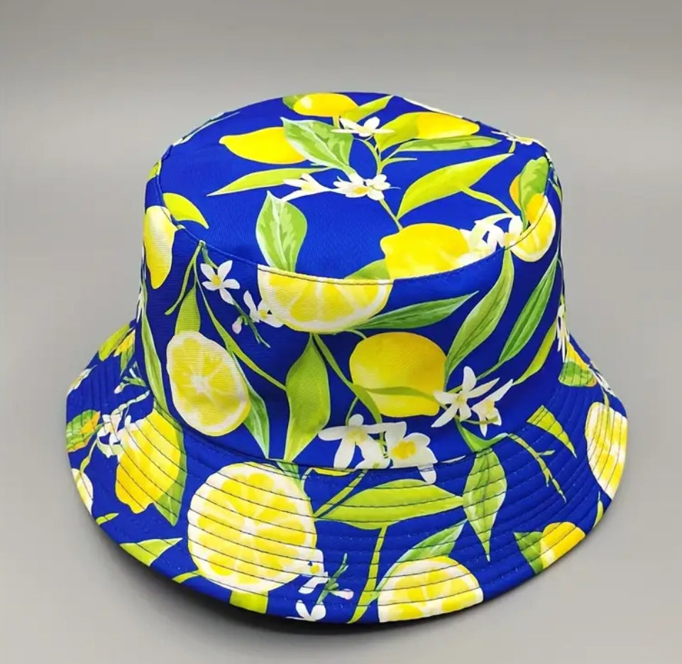 Blue Lemon Blossoms Bucket Hat