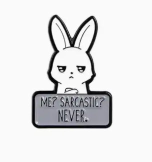 Broche lapin sarcastique amusante