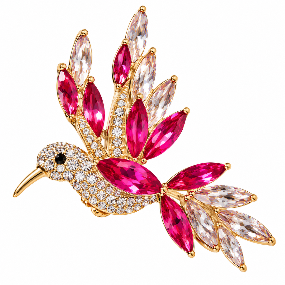 Pink Hummingbird Brooch