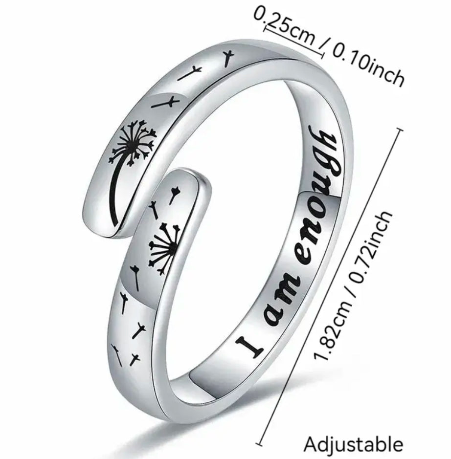 Bague en acier inoxydable « Je suis assez » (or)