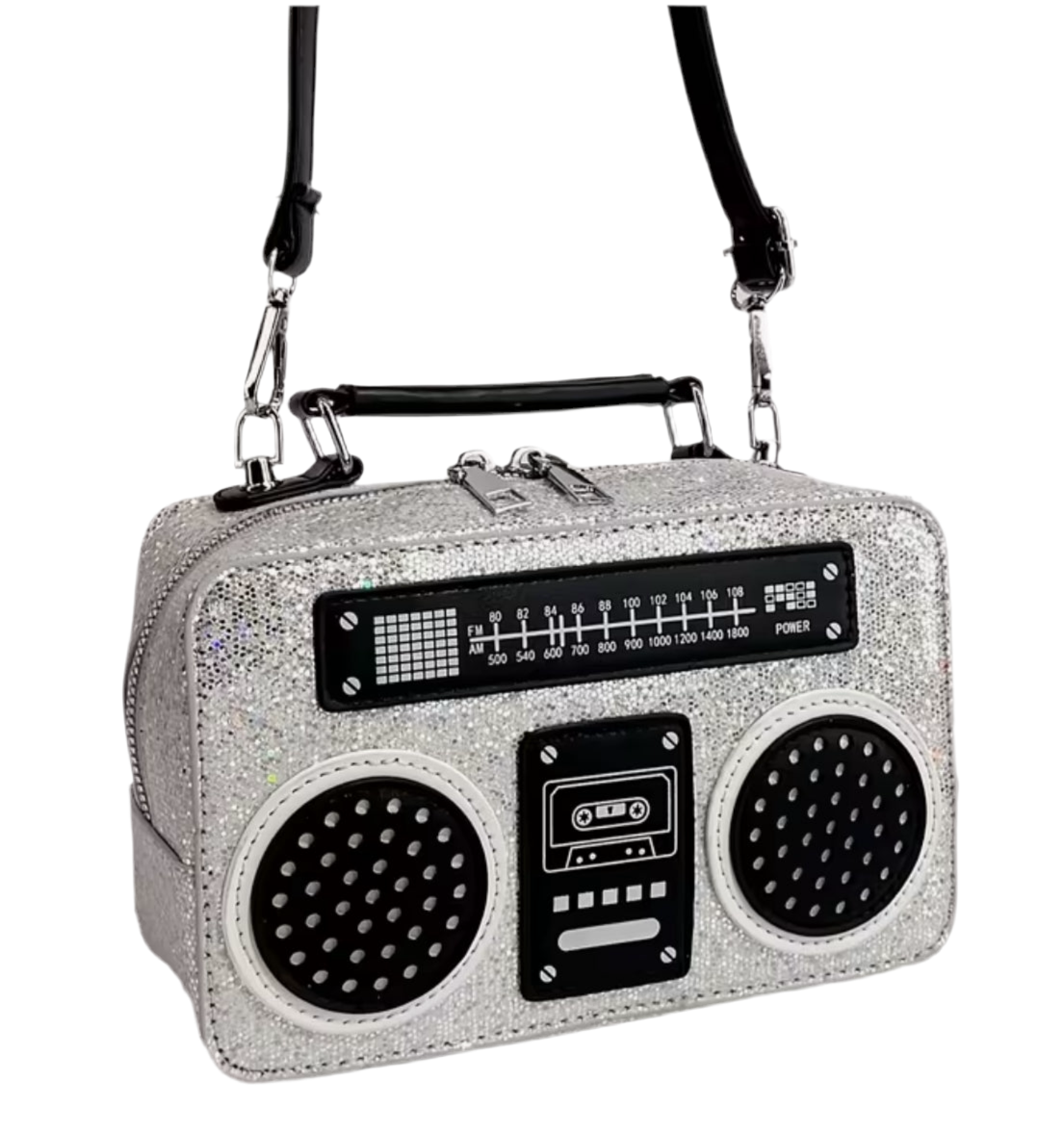 Sac à main radio stéréo argenté