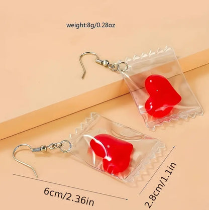 Heart in Plastic Bags Earrings