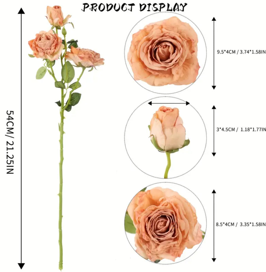 Roses artificielles abricot