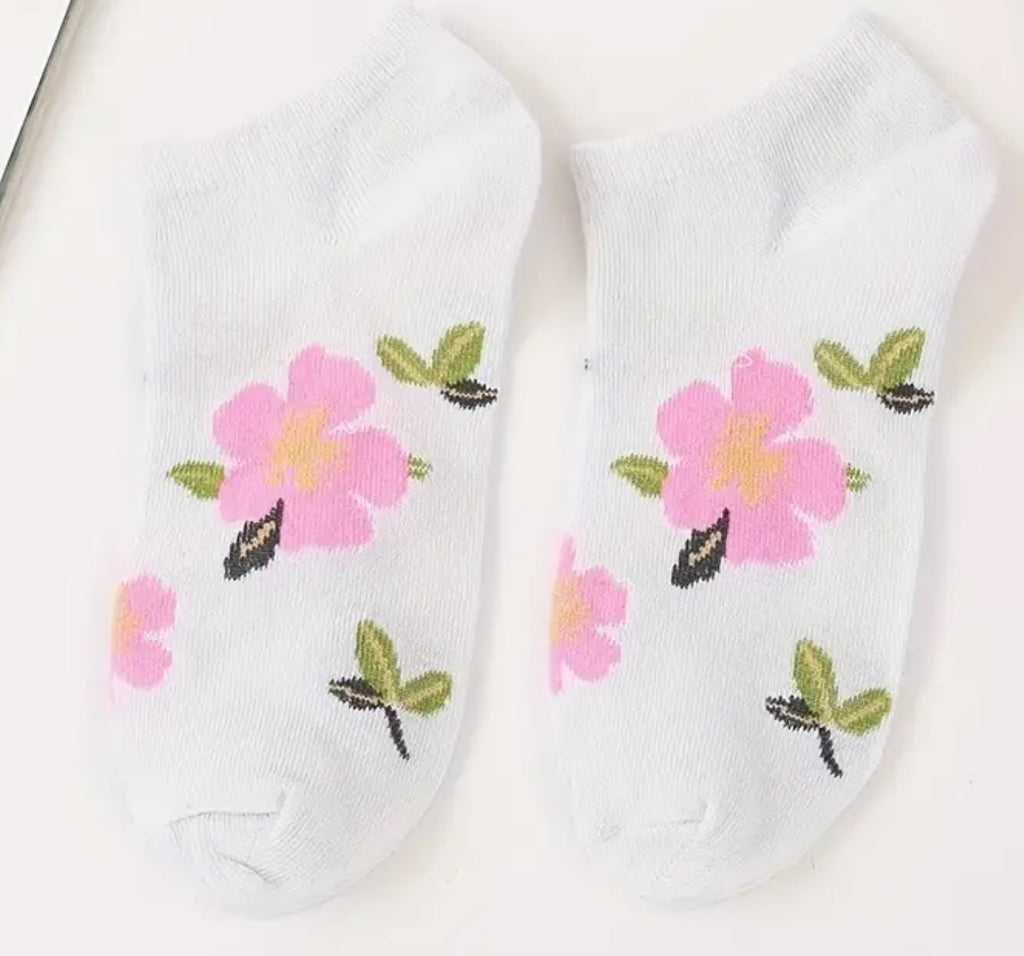 Chaussettes à fleurs et chevilles