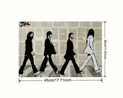 Abbey Road Newspaper Canvas Print