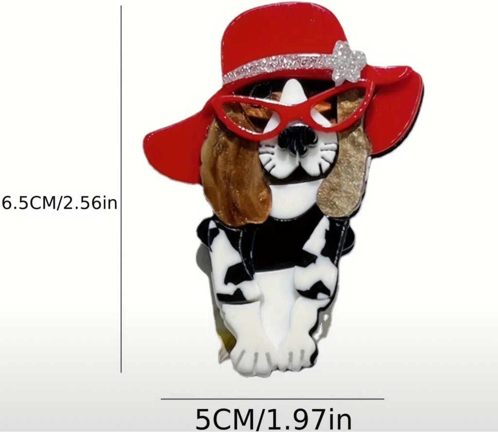 Broche chien en acrylique