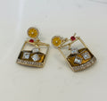 Cocktail Glass zirconia earrings
