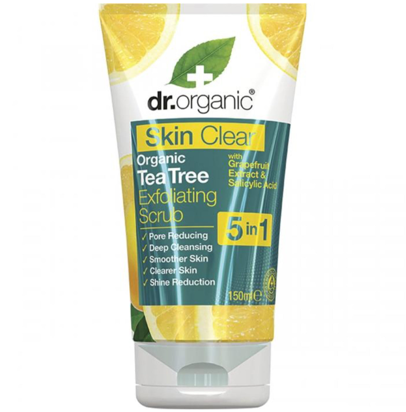 Dr Organic Exfoliating Face Scrub Skin Clear Tea Tree