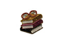 Book and Glasses Stack Enamel-Style Sparkly Pin