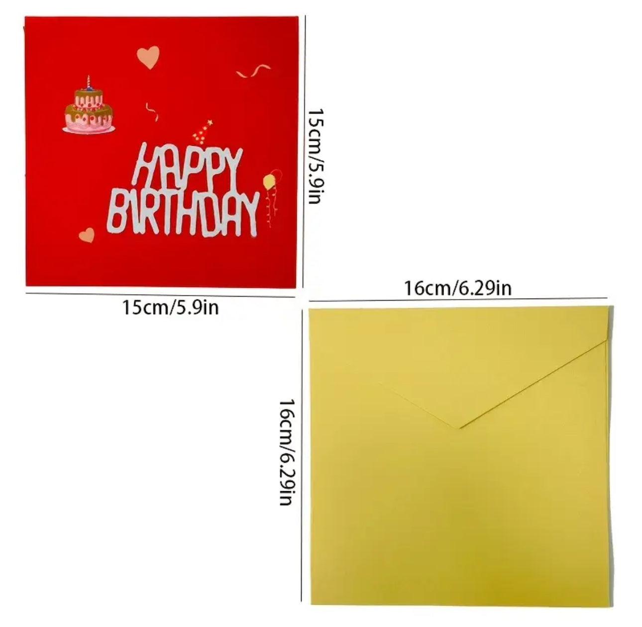 Carte de vœux pop-up 3D - Gâteau d'anniversaire