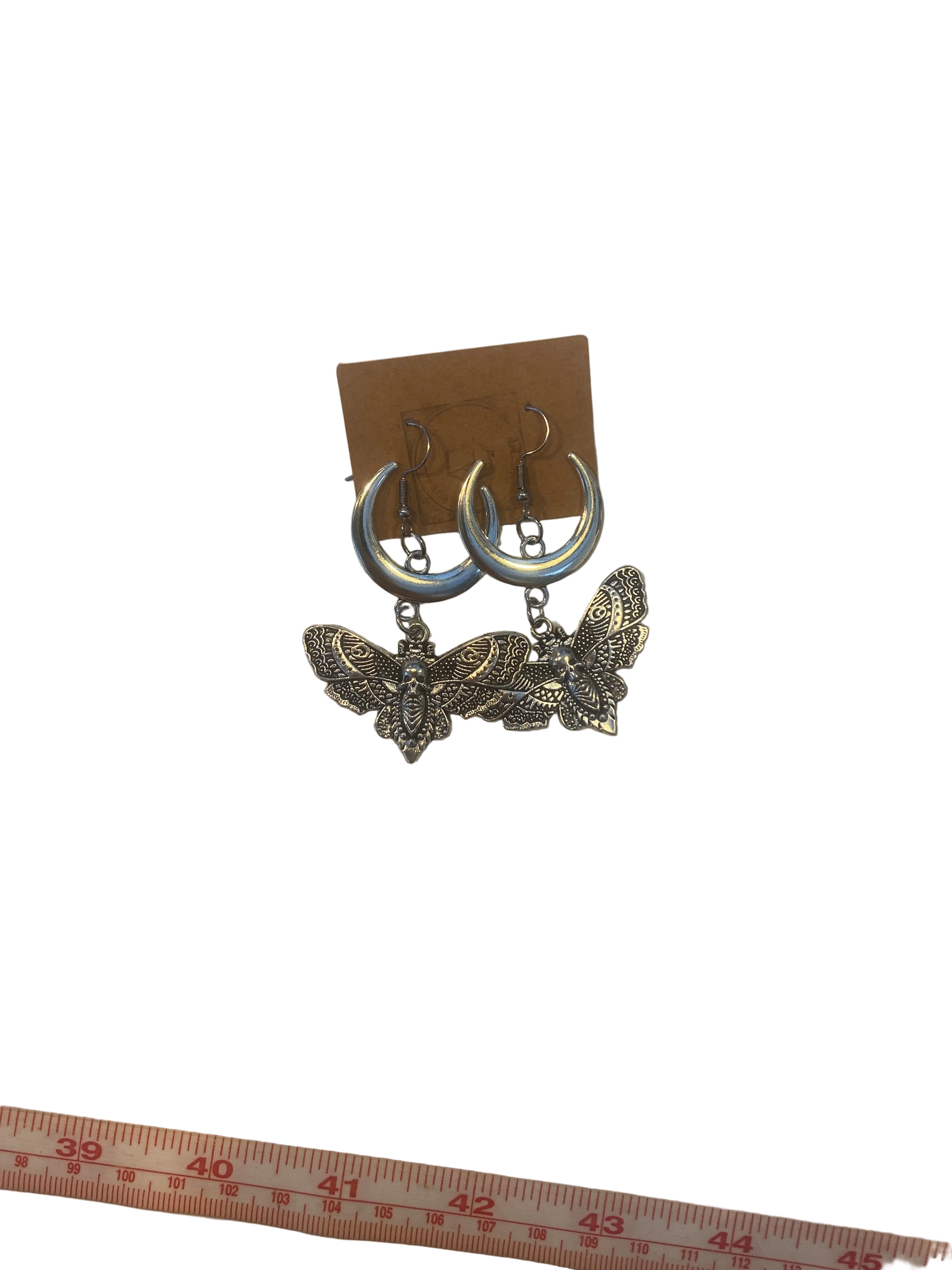 Butterfly skull earrings