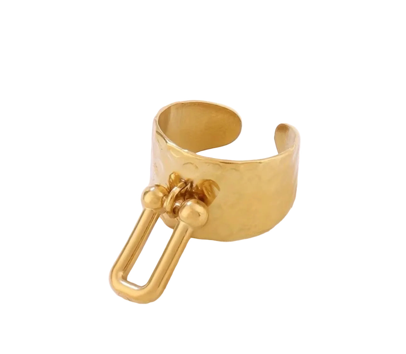 Gold-Plated Stirrup Stainless Steel Ring