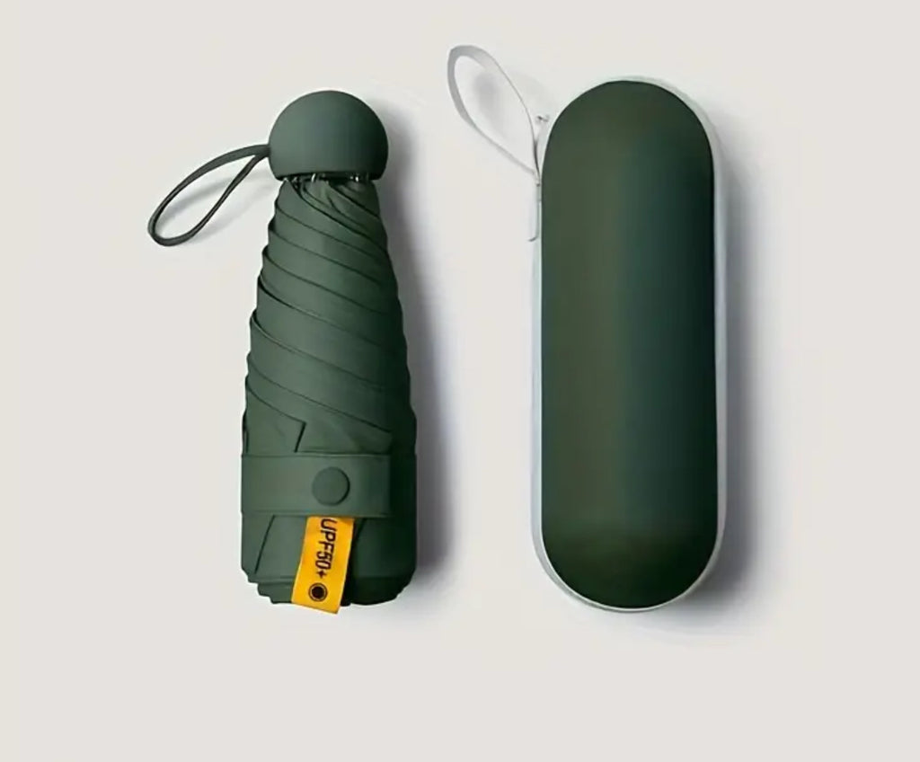 Parapluie compact vert avec protection UV