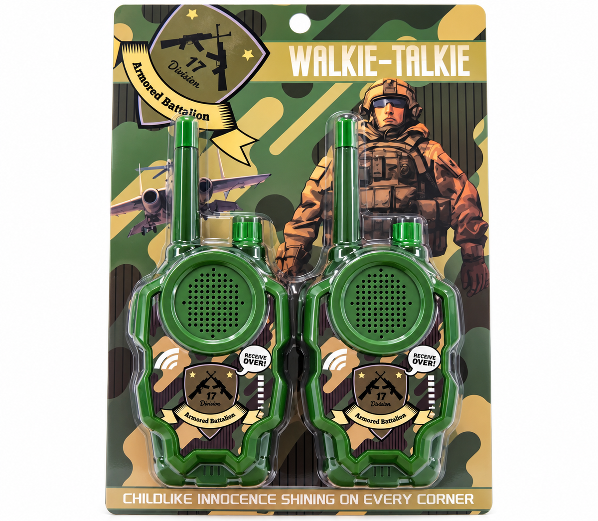 Military Camouflage Toy Walkie-Talkie Set – 2 Pack