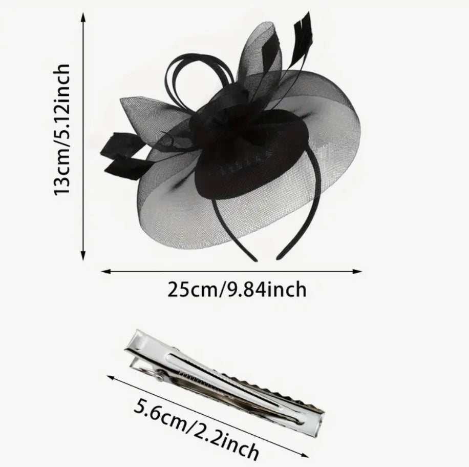 Pink Floral Feather Derby Fascinator Hat (Hot Pink/ Pale Pink)