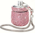 Light Pink Diamonte single compartment keychain
