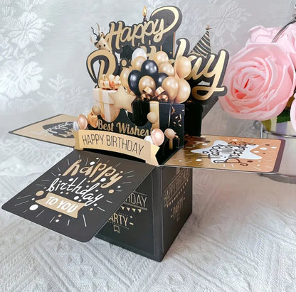 3D birthday Card - Balloon box