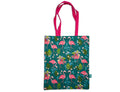 Grand sac fourre-tout en coton motif flamant rose