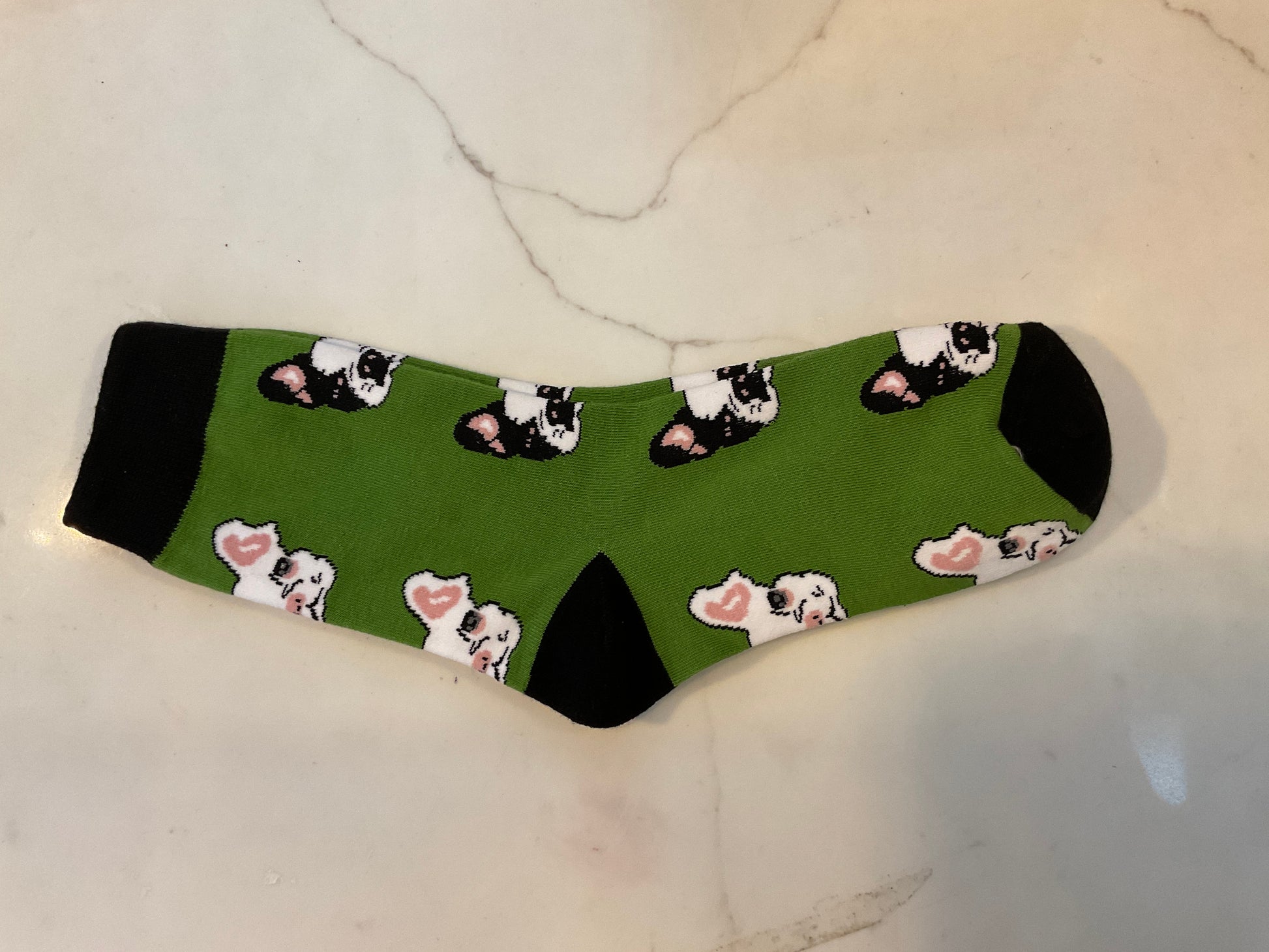 Green French Bulldog Socks