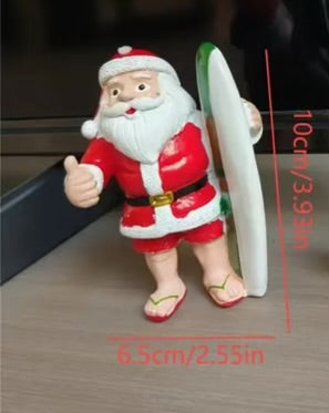 Surfing Santa figurine