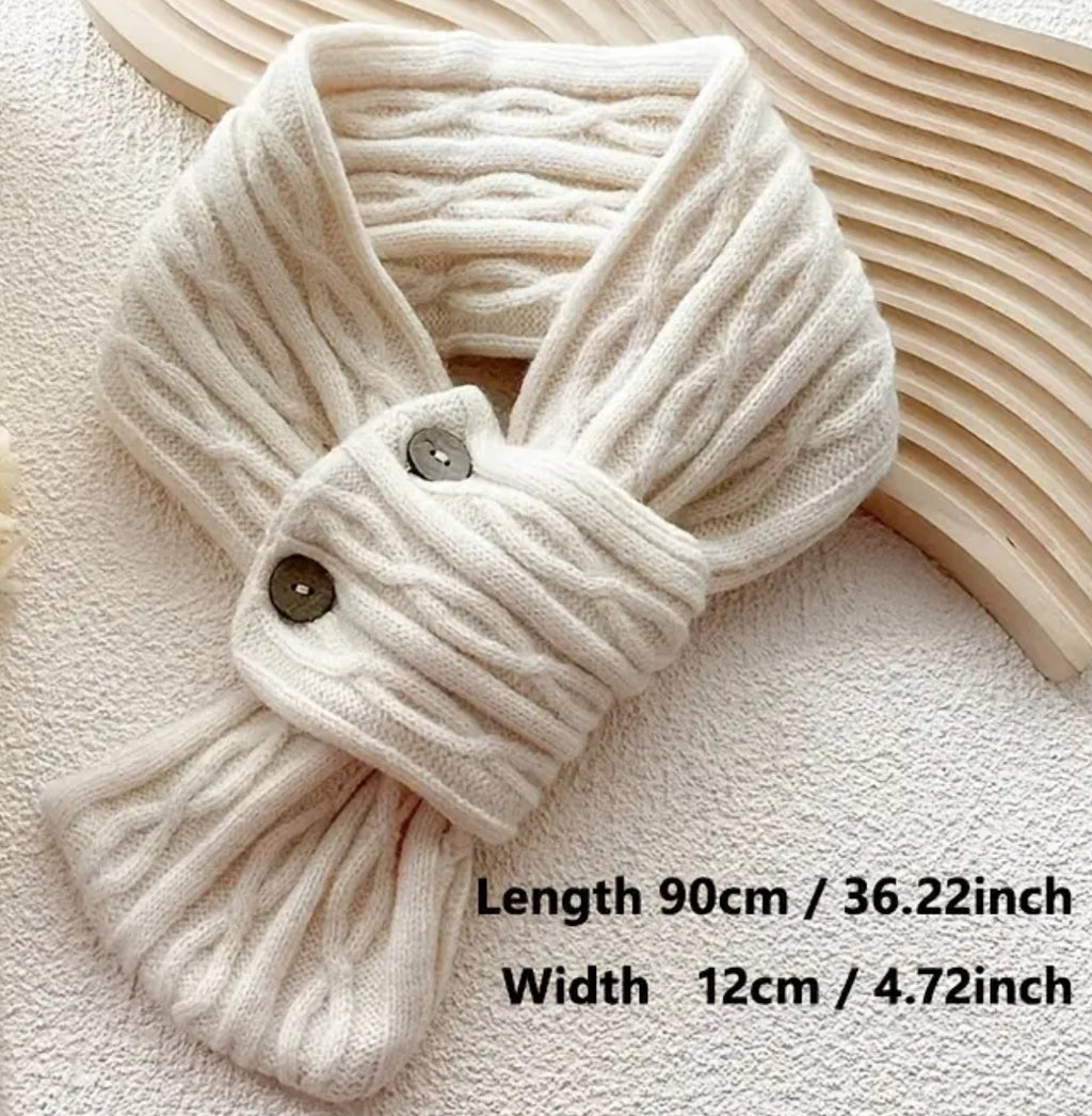 Écharpe à boutons en tricot (différentes couleurs)