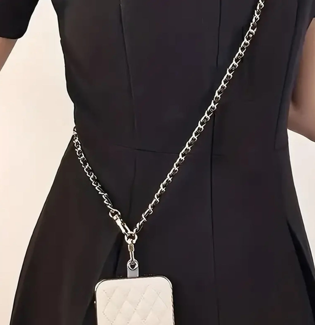 Lanière de téléphone/sac en similicuir (noir ou blanc)