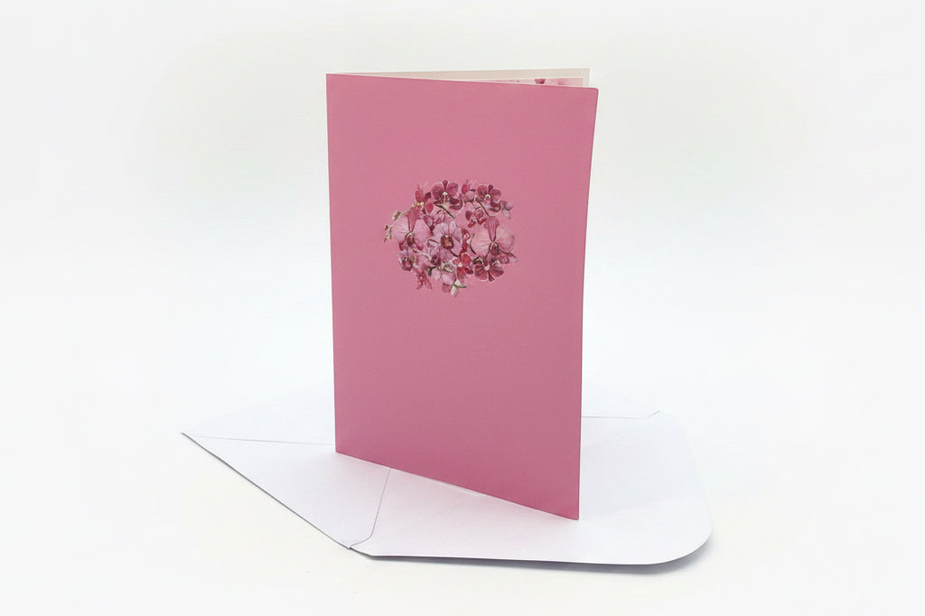 Pop-Up Orchid Blank Greeting Card