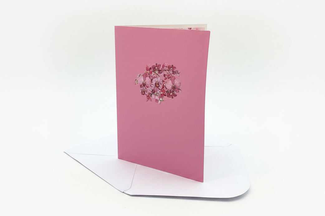 Pop-Up Orchid Blank Greeting Card
