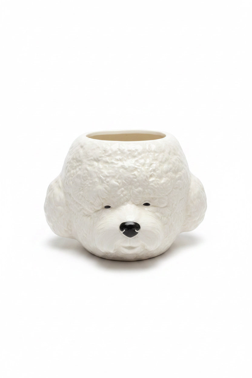 White Dog Vase