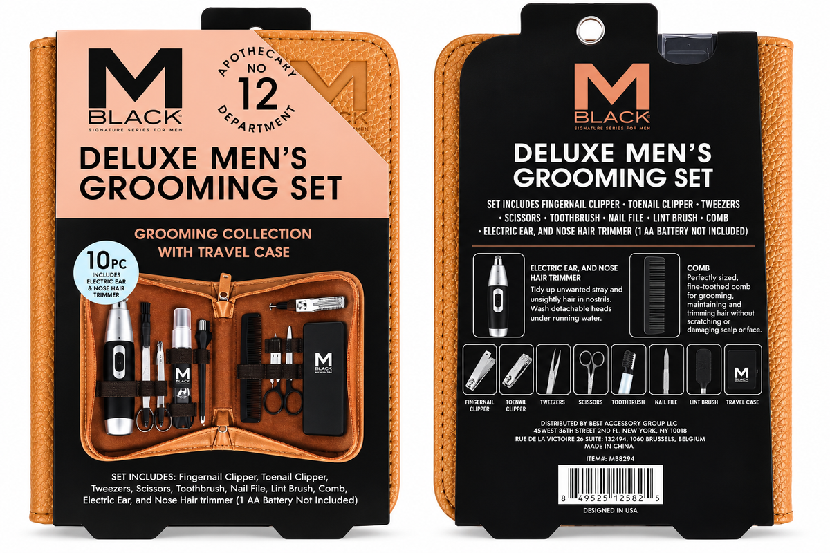 Deluxe Men's Grooming Set – 10 Piece Travel Kit