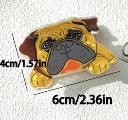 Pince à cheveux en forme de griffe de chien bouledogue