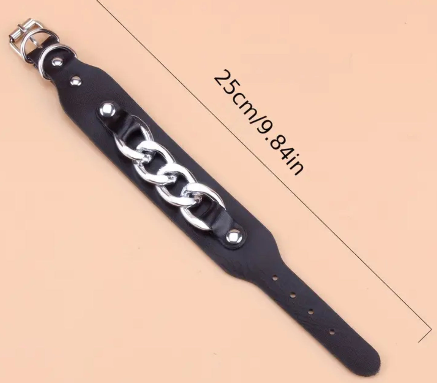 Bracelet unisexe clouté noir ou rouge