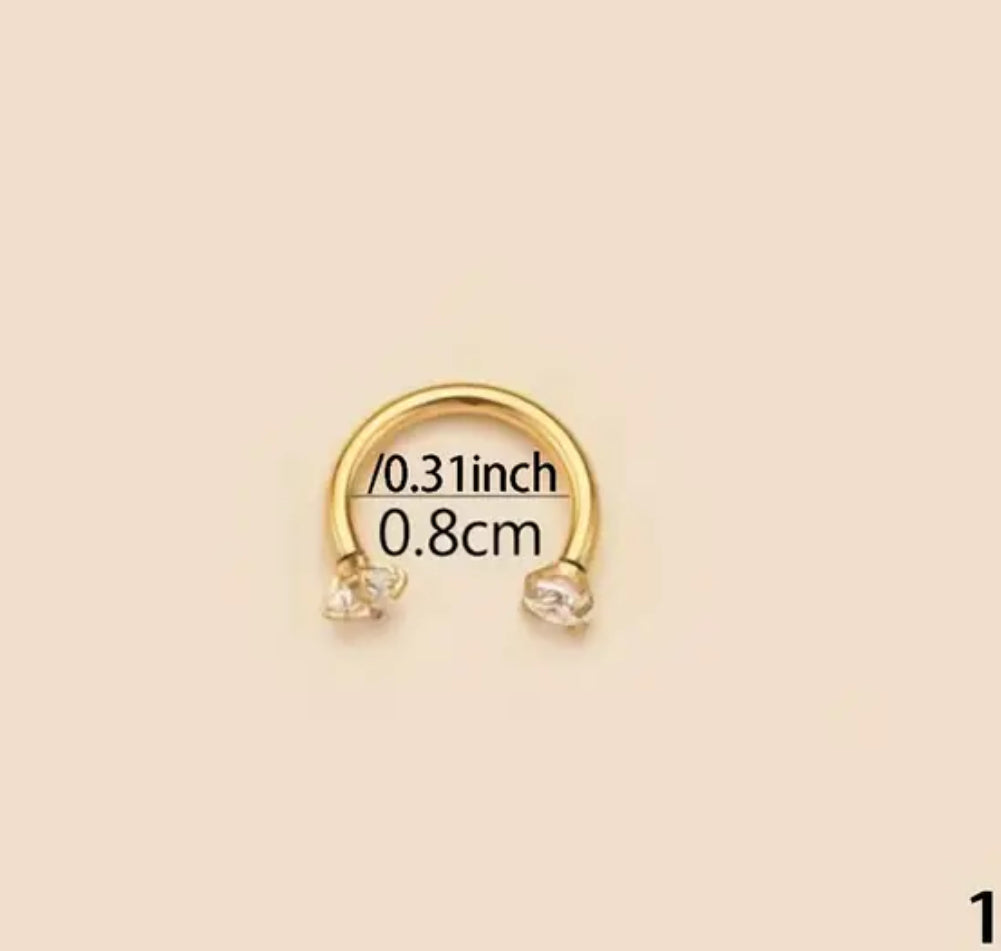 Anneau de nez à clip en diamant