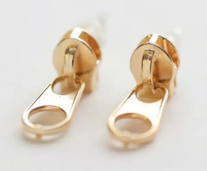 Golden Zipper Stud earrings