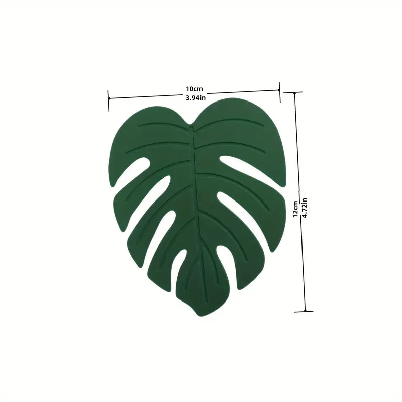 Dessous de verre en silicone en forme de feuille (2 tailles)