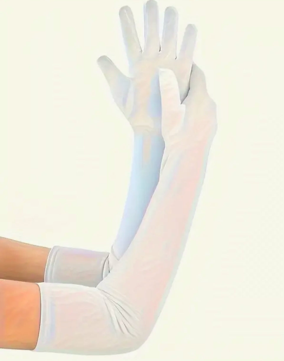 White long gloves