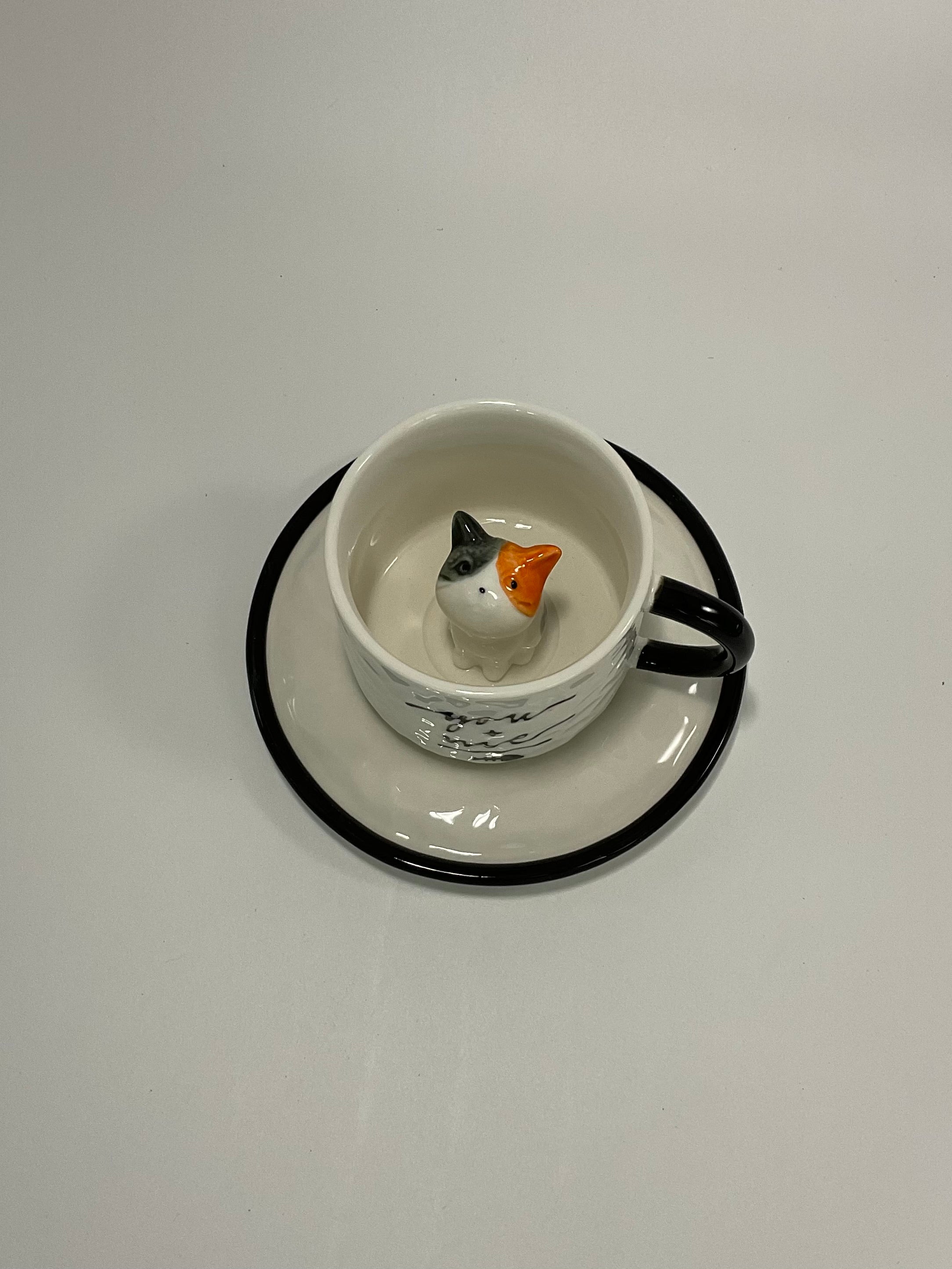Ensemble tasse et soucoupe pour chat