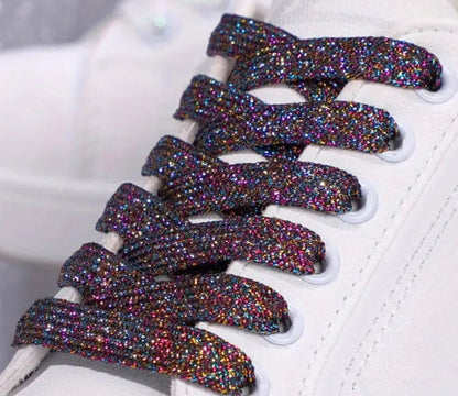 Glitter flat shoelaces ( different colours)