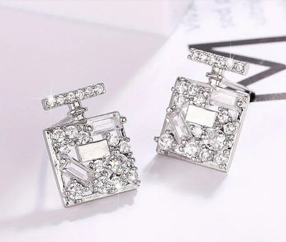 Perfume Bottle Stud earrings ( Gold or Silver)