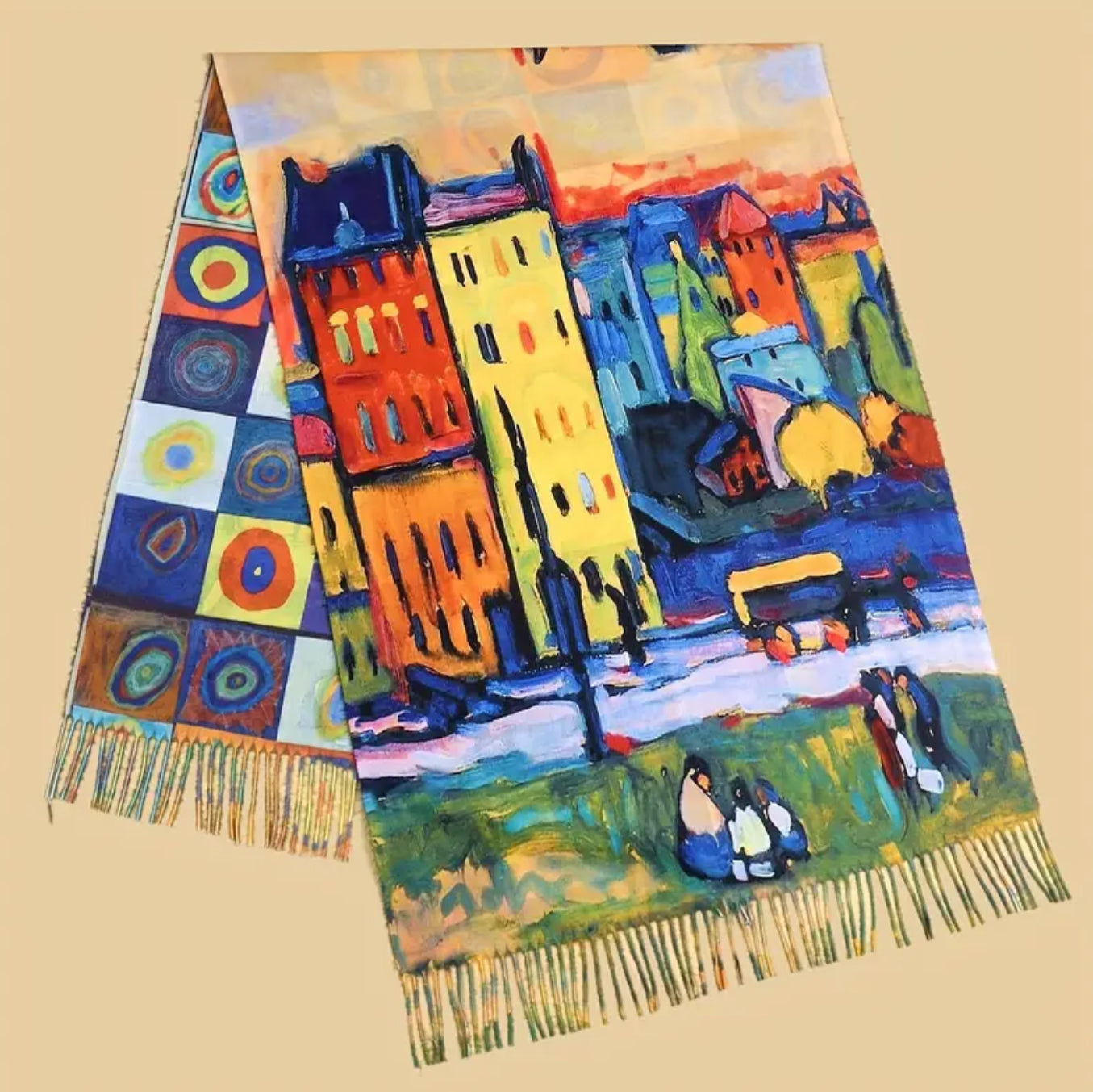 Écharpe polychrome double face