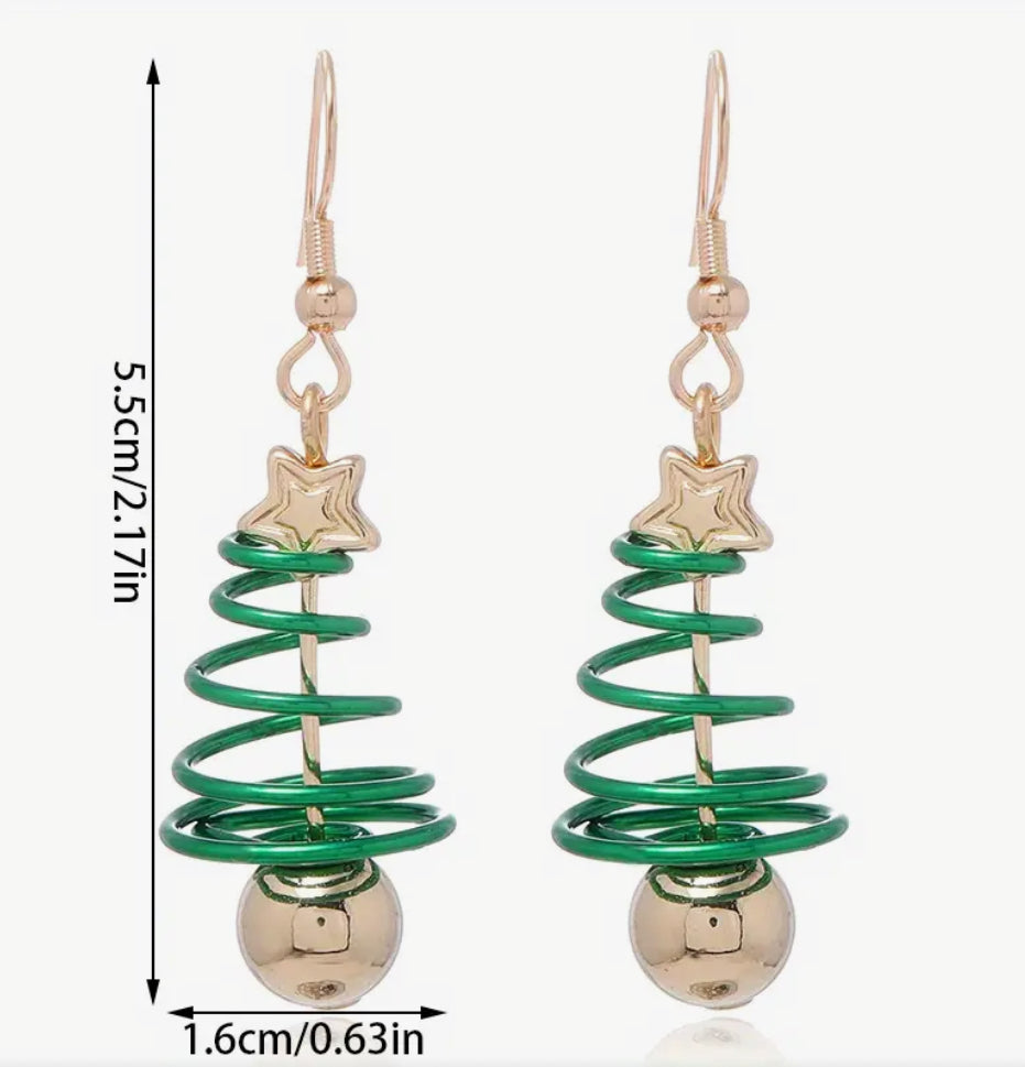 Boucles d'oreilles sapin de Noël