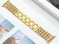 Bracelet double chaîne en acier inoxydable doré pour Apple Watch 42/44/45/49 mm