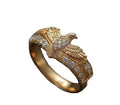 Golden Zirconia Eagle Ring