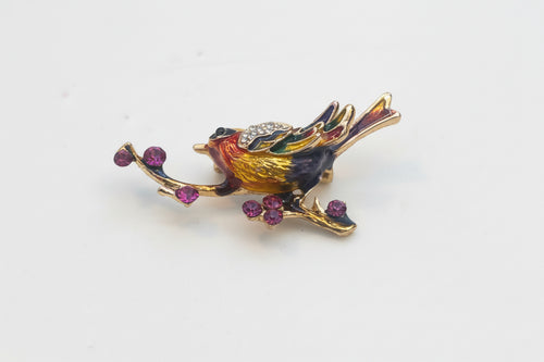 Diamanté Bird Brooch