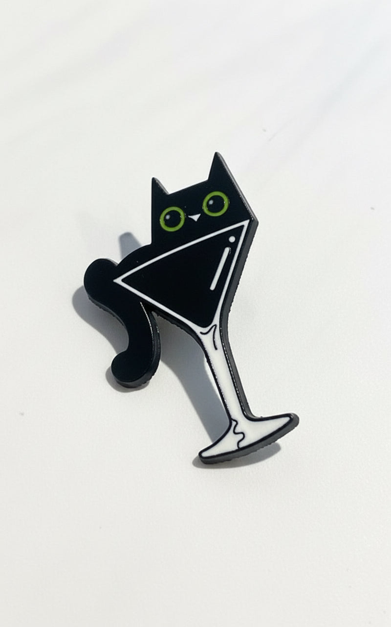 Black Cat Cocktail Pin