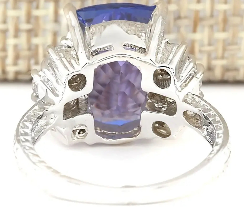 Bague en zircone bleue