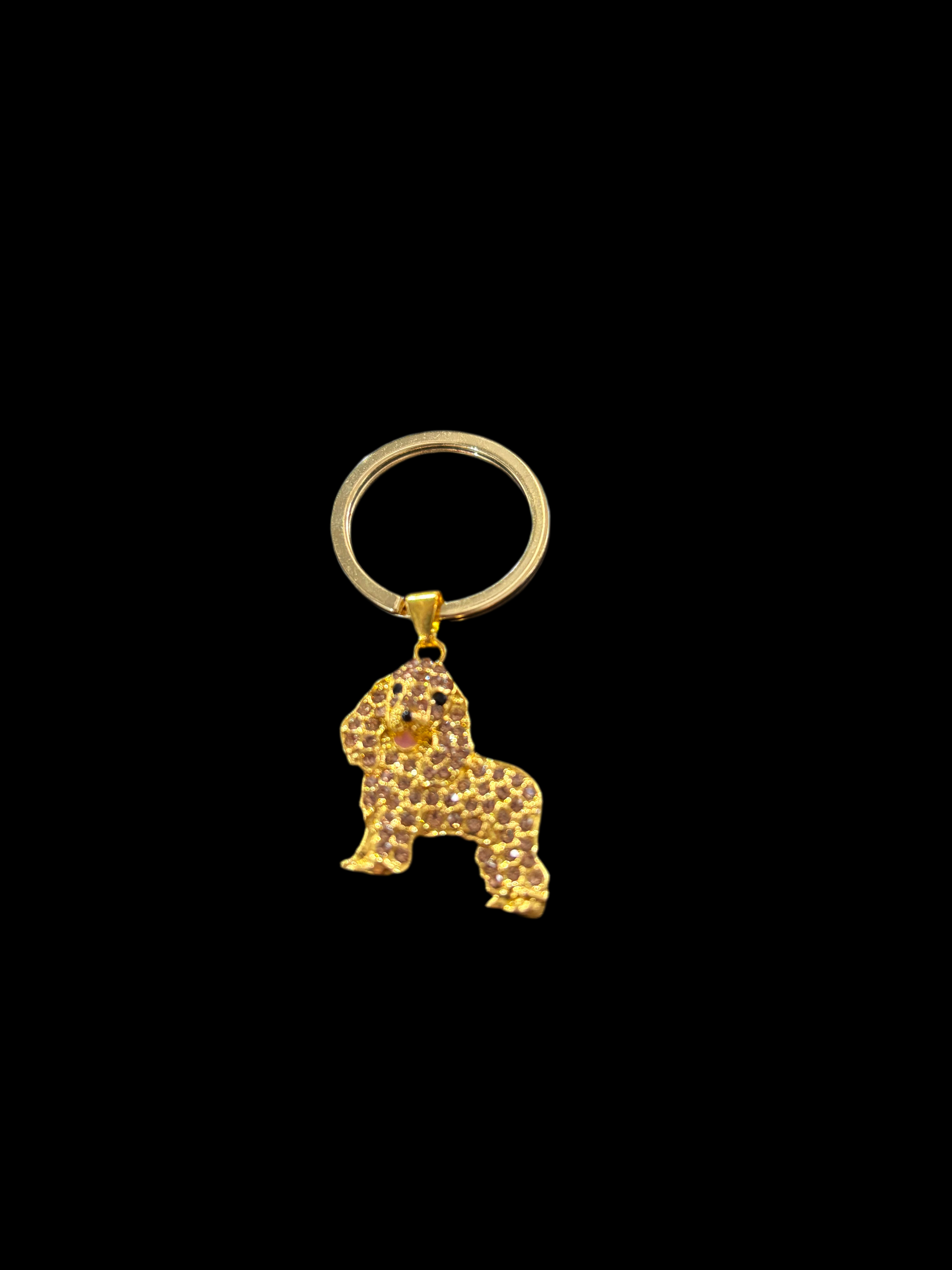 Diamanté dog keychain