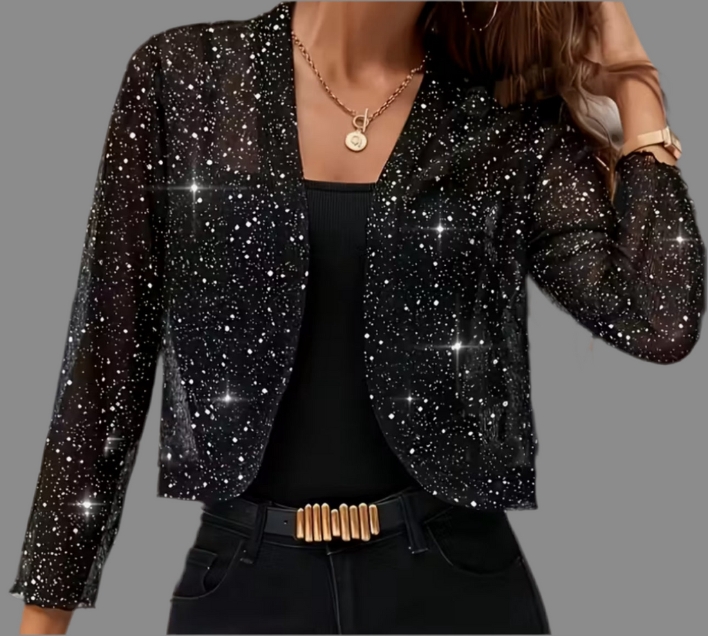 Black Diamante-Speckled Jacket